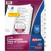 Avery&reg; Ready Index 10-tab Custom TOC Dividers - 60 x Divider(s) - 1-10, Table of Contents - 10 Tab(s)/Set - 8.5" Divider Width x 11" Divider Lengt