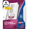Avery&reg; 1-31 Custom Table of Contents Dividers - 186 x Divider(s) - 1-31, Table of Contents - 31 Tab(s)/Set - 8.5" Divider Width x 11" Divider Leng