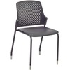 Safco Next Stack Chair - Black Polypropylene Seat - Black Polypropylene Back - Tubular Steel Frame - Four-legged Base - 4 / Carton