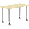 Lorell Attune Height-adjustable Multipurpose Rectangular Table - Rectangle Top - Adjustable Height - 26.62" to 33.62" Adjustment x 48" Table Top Width