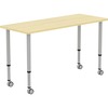 Lorell Attune Height-adjustable Multipurpose Rectangular Table - Rectangle Top - Adjustable Height - 26.62" to 33.62" Adjustment x 60" Table Top Width