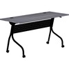 Lorell Charcoal Flip Top Training Table - Charcoal Rectangle, Melamine Top - Black Four Leg Base - 4 Legs - 60" Table Top Width x 23.60" Table Top Dep