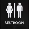 Lorell Unisex Restroom Sign - 1 Each - Restroom (Accessible) Print/Message - 8" Width x 8" Height - Square Shape - Surface-mountable - Easy Readabilit