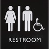 Lorell Unisex Handicap Restroom Sign - 1 Each - Restroom (Man/Woman/Wheelchair) Print/Message - 8" Width x 8" Height - Square Shape - Surface-mountabl