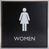 Lorell Women's Restroom Sign - 1 Each - Women Print/Message - 8" Width x 8" Height - Square Shape - Surface-mountable - Easy Readability, Injection-mo