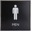 Lorell Men's Restroom Sign - 1 Each - Men, Toilette Men Print/Message - 8" Width x 8" Height - Square Shape - Surface-mountable - Easy Readability, In
