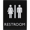 Lorell Unisex Restroom Sign - 1 Each - Toilette Men, TOILETTE (ladies) Print/Message - 6.4" Width x 8.5" Height - Rectangular Shape - Surface-mountabl