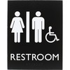 Lorell Unisex Handicap Restroom Sign - 1 Each - Restroom (Man/Woman/Wheelchair) Print/Message - 6.4" Width x 8.5" Height - Rectangular Shape - Surface