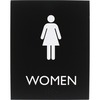 Lorell Women's Restroom Sign - 1 Each - Women Print/Message - 6.4" Width x 8.5" Height - Rectangular Shape - Surface-mountable - Easy Readability, Bra