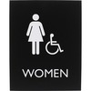 Lorell Women's Handicap Restroom Sign - 1 Each - Women Print/Message - 6.4" Width x 8.5" Height - Rectangular Shape - Surface-mountable - Easy Readabi