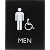 Lorell Men's Handicap Restroom Sign - 1 Each - Men Print/Message - 6.4" Width x 8.5" Height - Rectangular Shape - Surface-mountable - Easy Readability