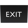 Lorell Exit Sign - 1 Each - 4.5" Width x 6.8" Height - Rectangular Shape - Surface-mountable - Easy Readability, Braille - Indoor - Plastic - Black, B