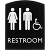 Lorell Arched Unisex Handicap Restroom Sign - 1 Each - 6.8" Width x 8.5" Height - Rectangular Shape - Surface-mountable - Easy Readability, Braille - 