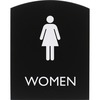 Lorell Arched Women's Restroom Sign - 1 Each - Women Print/Message - 6.8" Width x 8.5" Height - Rectangular Shape - Surface-mountable - Easy Readabili