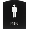 Lorell Arched Men's Restroom Sign - 1 Each - Men Print/Message - 6.8" Width x 8.5" Height - Rectangular Shape - Surface-mountable - Easy Readability, 