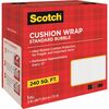 Scotch Perforated Cushion Wrap - 12" Width x 240 ft Length - Perforated, Lightweight, Recyclable, Non-scratching, Easy Tear - Polyethylene, Nylon - Cl