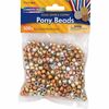 Pacon&reg; Pony Beads - Skill Learning: Arts & Crafts, Creativity - Gold, Copper, Silver