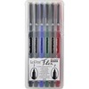 Marvy LePen Flex Brush Tip Pen Set - Brush Pen Point Style - Black, Red, Blue, Green, Brown, Dark Gray - Black, Red, Blue, Green, Brown, Dark Gray Bar