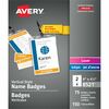 Avery&reg; Vertical Name Badges & Tickets - PVC Plastic - White - 1 / Box