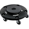 Rubbermaid Commercial Brute Easy Twist Round Dollies - 350 lb Capacity - 5 Casters - Structural Foam - x 18.3" Width x 6.6" Height - Black - 2 / Carto