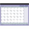 Blueline Magnetic Monthly Desk Pad - Monthly - 12 Month - January 2024 - December 2024 - 1 Month Single Page Layout - Twin Wire - Multi - Chipboard - 