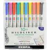 Zebra Pen Mildliner Double-ended Assorted Highlighter Set 10PK - Fine, Bold Marker Point - Bullet, Chisel Marker Point Style - Mild Lavender, Mild Spr