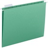 Business Source 1/5 Tab Cut Letter Recycled Hanging Folder - 8 1/2" x 11" - Green - 10% Recycled - 25 / Box