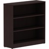 Lorell Laminate Bookcase - 36" x 12" x 36" - 3 x Shelf(ves) - Laminated, Sturdy, Contemporary Style, Square Edge, Adjustable Shelf - Espresso - Medium