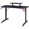 Lorell Gaming Desk - Powder Coated Base - 127 lb Capacity - 36" Height x 48" Width x 26" Depth - Assembly Required - Black - Medium Density Fiberboard