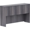 Lorell Essentials Series Stack-on Hutch with Doors - 60" x 15"36" - 4 Door(s) - Finish: Weathered Charcoal Laminate