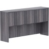 Lorell Essentials Series Stack-on Hutch with Doors - 66" x 15"36" - 4 Door(s) - Finish: Weathered Charcoal Laminate
