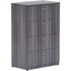 Lorell Essentials Series 4-Drawer Lateral File - 35.5" x 22"54.8" Lateral File, 1" Top - 4 x File Drawer(s) - Finish: Weathered Charcoal Laminate