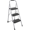 Cosco Ultra-Thin 3-Step Ladder - 3 Step - 200 lb Load Capacity52.8" - Black, Platinum