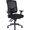 Lorell Big & Tall Mesh Back Office Chair - Fabric Seat - Black - Armrest - 1 Each