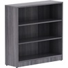 Lorell Weathered Charcoal Laminate Bookcase - 36" x 12" x 36" - 3 x Shelf(ves) - Sturdy, Laminated, Contemporary Style, Square Edge, Adjustable Feet -
