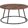 Lorell Accession Coffee Table - Walnut Round Top - Powder Coated Four Leg Base - 4 Legs - 200 lb Capacity x 1" Table Top Thickness x 31.50" Table Top 