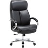 Lorell Big & Tall High-Back Chair - Bonded Leather Seat - Black Bonded Leather Back - High Back - Black - Armrest - 1 Each