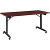 Lorell Mobile Folding Training Table - Rectangle Top - Powder Coated Base - 200 lb Capacity x 63" Table Top Width - 29.50" Height x 63" Width x 24" De