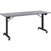 Lorell Mobile Folding Training Table - Rectangle Top - Powder Coated Base x 63" Table Top Width - 29.50" Height x 63" Width x 24" Depth - Assembly Req