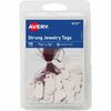 Avery&reg; Strung Jewelry Tags - 0.81" Length x 0.38" Width - Round - String Fastener - 36 / Carton - Card Stock, Rayon - White, Purple