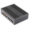 StarTech.com Industrial 6 Port Gigabit Ethernet Switch w/4 PoE RJ45 +2 SFP Slots 30W 802.3at PoE+ 12-48VDC 10/100/1000 Mbps -40C to 75C - Industrial 6
