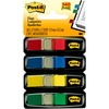 Post-it&reg; Flags - 35 x Blue, 35 x Green, 35 x Red, 35 x Yellow - 1/2" x 1 3/4" - Rectangle - Unruled - Red, Blue, Green, Yellow, Assorted - Removab