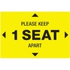 Avery&reg; Surface Safe PLEASE KEEP 1 SEAT APART Decals - 10 / Pack - Please Keep 1 Seat Apart Print/Message - 4" Width x 6" Height - Rectangular Shap