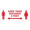 Avery&reg; Surface Safe KEEP YOUR DISTANCE Decals - 15 / Pack - Keep Your Distance Print/Message - Rectangular Shape - Water Resistant, Pre-printed, C