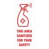 Avery&reg; Surface Safe THIS AREA SANITIZED Decals - 15 / Pack - This Area Sanitized Print/Message - Rectangular Shape - Water Resistant, Pre-printed,