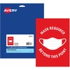 Avery&reg; Surface Safe MASK REQUIRED Wall Decals - 5 / Pack - Mask Required Beyond This Point Print/Message - 7" Width x 10" Height - Rectangular Sha