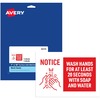 Avery&reg; Surface Safe NOTICE WASH HANDS Wall Decals - 5 / Pack - Wash Hands for at Least 20 Seconds Print/Message - 7" Width x 10" Height - Rectangu