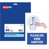 Avery&reg; Surface Safe USE HAND SANITIZER Wall Decals - 5 / Pack - Please Use Hand Sanitizer Print/Message - 7" Width x 10" Height - Rectangular Shap
