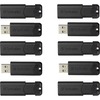 Microban 32GB PinStripe USB 3.2 Flash Drive Business Pack - 32 GB - USB 3.2 (Gen 1) Type A - Black - Lifetime Warranty - 10 / Pack
