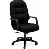 HON Pillow-Soft Executive High-Back Chair | Center-Tilt | Fixed Arms | Black Fabric - Black Memory Foam, Polyester Seat - Black Foam, Polyester Back -